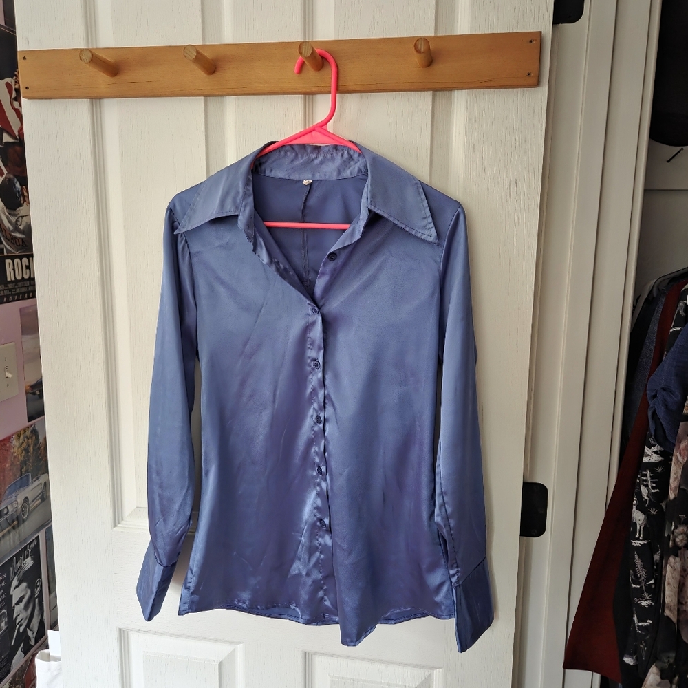 Satin Button Up Blouse
